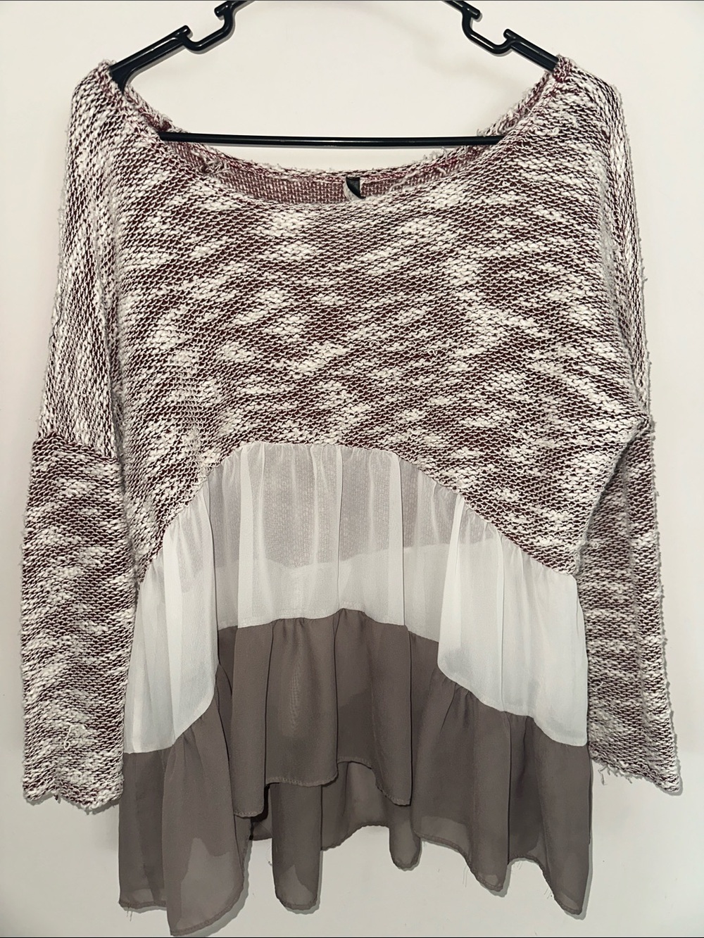 Oversized flowy boutique top- small